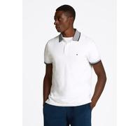 Poloshirt TOMMY HILFIGER "LINEN PIQUE REG POLO", Herren, Gr. 3XL, weiß, Jersey, Obermaterial: 75% Baumwolle, 25% Leinen, Rippbündchen, Shirts (79327113-XXXL) weiß