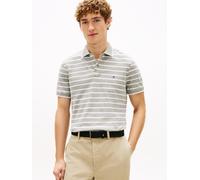 Poloshirt TOMMY HILFIGER "LINEN PIQUE REGULAR", Herren, Gr. M, schwarz artichoke, weiß, Jersey, Obermaterial: 75% Baumwolle, 25% Leinen, regular fit, Rippbündchen, Shirts (66241251-M) schwarz artichok