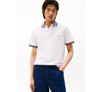 Poloshirt TOMMY HILFIGER "LINEN PIQUE REGULAR", Herren, Gr. M, weiß, Jersey, Obermaterial: 75% Baumwolle, 25% Leinen, regular fit, Rippbündchen, Shirts (79327113-M) weiß