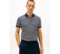 Poloshirt TOMMY HILFIGER "LIQUID COTTON REG SEASONAL POLO", Herren, Gr. L, desert sky, ivory petal, Jersey, Obermaterial: 100% Baumwolle, normal hüftlang, Rippbündchen, Shirts, mit Logostickerei (2557