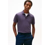 Poloshirt TOMMY HILFIGER "LIQUID COTTON REGULAR SEASONAL", Herren, Gr. L, lila (mulberry haze heather), Jersey, Obermaterial: 100% Baumwolle, normal hüftlang, Rippbündchen, Shirts, mit Logostickerei (