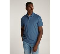 Poloshirt TOMMY HILFIGER "LIQUID COTTON REGULAR SEASONAL", Herren, Gr. S, blau (aegean sea), Jersey, Obermaterial: 100% Baumwolle, unifarben, normal hüftlang, Rippbündchen, Shirts Poloshirt, mit Logos