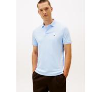 Poloshirt TOMMY HILFIGER "LIQUID COTTON REGULAR SEASONAL", Herren, Gr. S, blau (sweet blau), Jersey, Obermaterial: 100% Baumwolle, unifarben, normal hüftlang, Rippbündchen, Shirts Poloshirt, mit Logos