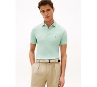 Poloshirt TOMMY HILFIGER "LIQUID COTTON TIPPED", Herren, Gr. L, crushed mint, Jersey, Obermaterial: 100% Baumwolle, unifarben, slim fit normal, Rundhals, eingesetzt gerader Abschluss, Shirts, Slim fit