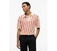 Poloshirt TOMMY HILFIGER "OPEN KNIT RELAXED FIT POLO", Herren, Gr. XL, muslin, brilliant orange, Strick, Obermaterial: 100% Baumwolle, relaxed fit normal, Shirts, aus Lochstrick, relaxed (33258026-XL)
