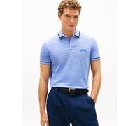 Poloshirt TOMMY HILFIGER "OXFORD TWO TONE REGULAR PLACKET", Herren, Gr. L, regal blau, weiß, Jersey, Obermaterial: 100% Baumwolle, unifarben, regular fit normal, Rundhals, eingesetzt abgesteppte Kante