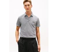 Poloshirt TOMMY HILFIGER "OXFORD TWO TONE REGULAR PLACKET", Herren, Gr. S, schwarz, weiß, Jersey, Obermaterial: 100% Baumwolle, unifarben, regular fit normal, Rundhals, eingesetzt abgesteppte Kante, S