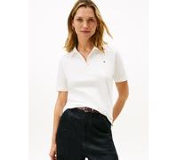 Tommy Hilfiger Damen Poloshirt Kurzarm 1985 Pique Regular Fit, Weiß (Optic White), L