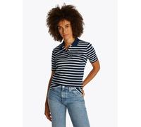 Tommy Hilfiger Damen Poloshirt Kurzarm Regular Fit, Mehrfarbig (Dark Night Navy/Ecru STP), S