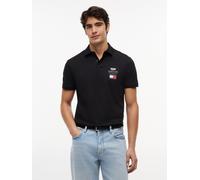 Poloshirt TOMMY HILFIGER "TH x Cadillac Formula 1 Team LOGO", Herren, Gr. M, schwarz, Jersey, Obermaterial: 96% Baumwolle, 4% Elasthan, regular fit normal, Rippstrickbündchen, Shirts, Unisex Special C