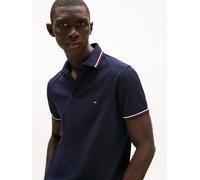 Poloshirt TOMMY HILFIGER "TIPPED SLIM FIT POLO", Herren, Gr. S, blau (desert sky), Jersey, Obermaterial: 96% Baumwolle, 4% Elasthan, slim fit, Shirts, mit Kontrast-Details (20317701-S) desert sky
