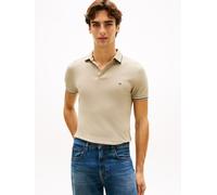 Poloshirt TOMMY HILFIGER "TOMMY TIPPED SLIM POLO", Herren, Gr. XL, beige (keystone), Obermaterial: 96% Baumwolle, 4% Elasthan, schmal, Rippbündchen, Shirts (90757158-XL) keystone