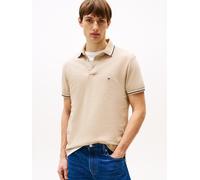 Poloshirt TOMMY HILFIGER "TOMMY TIPPED SLIM POLO", Herren, Gr. XL, sandalwood, Obermaterial: 96% Baumwolle, 4% Elasthan, schmal, Rippbündchen, Shirts (27550723-XL) sandalwood