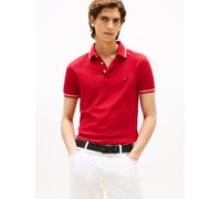 Poloshirt TOMMY HILFIGER "TOMMY TIPPED SLIM POLO", Herren, Gr. XXL, rot (medium rot), Obermaterial: 96% Baumwolle, 4% Elasthan, schmal, Rippbündchen, Shirts (90997035-XXL) medium rot
