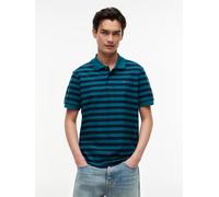 Poloshirt TOMMY JEANS "TJM REG STRIPE POLO EXT", Herren, Gr. XL, polar teal stripe, Jersey, Obermaterial: 100% Baumwolle, gestreift, regular fit hüftbedeckend, Rundhals, angesetztes Bündchen, Shirts,