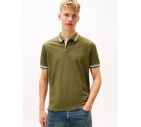 Poloshirt TOMMY JEANS "TJM REG TIPPED POLO EXT", Herren, Gr. L, dunkelgrünery, Jersey, Obermaterial: 100% Baumwolle, regular fit normal, Rundhals, eingesetzt angesetztes Bündchen kontrastfarben, Shirt