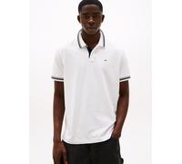 Poloshirt TOMMY JEANS "TJM REG TIPPED POLO EXT", Herren, Gr. M, beige (ecru), Jersey, Obermaterial: 100% Baumwolle, unifarben, casual, regular fit normal, Rundhals, Kurzarm eingesetzt angesetztes Bünd