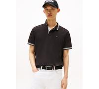 Poloshirt TOMMY JEANS "TJM REG TIPPED POLO EXT", Herren, Gr. XL, schwarz, Jersey, Obermaterial: 100% Baumwolle, unifarben, regular fit normal, Rundhals, eingesetzt angesetztes Bündchen kontrastfarben,