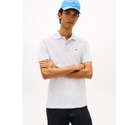 Poloshirt TOMMY JEANS "TJM REGULAR FIT", Herren, Gr. M, weiß (ice grau heather), Jersey, Obermaterial: 100% Baumwolle, unifarben, regular fit normal, Rundhals, eingesetzt angesetztes Bündchen, Shirts
