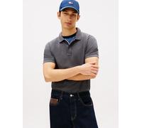 Poloshirt TOMMY JEANS "TJM SLIM PLACKET POLO EXT", Herren, Gr. XXL, washed schwarz, Piqué, Obermaterial: 100% Baumwolle, slim fit, Shirts (44350052-XXL) washed schwarz