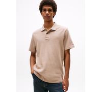 Poloshirt TOMMY JEANS "TJM WAFFLE SCRIPT", Herren, Gr. L, coastal taupe, Jersey, Obermaterial: 100% Baumwolle, regular fit normal, Shirts, regular fit, mit Struktur, Polokragen (48111168-L) coastal ta
