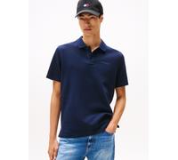 Poloshirt TOMMY JEANS "TJM WAFFLE SCRIPT", Herren, Gr. M, schwarz night navy, Jersey, Obermaterial: 100% Baumwolle, regular fit normal, Shirts, regular fit, mit Struktur, Polokragen (76918723-M) schwa
