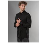 Poloshirt TRIGEMA "TRIGEMA Business-Hemd aus DELUXE-Single-Jersey", Herren, Gr. 3XL, schwarz, Single Jersey, 100% Baumwolle, lang, ohne Ausschnitt, Shirts (51361254-XXXL) schwarz