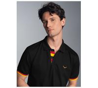 Poloshirt TRIGEMA "TRIGEMA Deutschland Poloshirt", Herren, Gr. XL, schwarz, Piqué, 100% Baumwolle, Basic, ohne Ausschnitt, Shirts (67961035-XL) schwarz