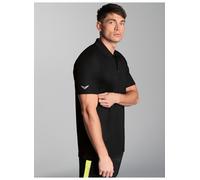 Poloshirt TRIGEMA "TRIGEMA Klassisches Poloshirt COOLMAX", Herren, Gr. 5XL, schwarz, Trikot, 100% Polyester (recycelt), lang, ohne Ausschnitt, Shirts (31141127-5XL) schwarz