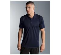 Poloshirt TRIGEMA "TRIGEMA Klassisches Poloshirt COOLMAX", Herren, Gr. XL, blau (navy), Trikot, 100% Polyester (recycelt), lang, ohne Ausschnitt, Shirts (23333554-XL) navy