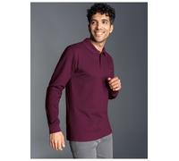 Poloshirt TRIGEMA "TRIGEMA Langarm Poloshirt mit Armbündchen", Herren, Gr. M, rot (sangria), 100% Baumwolle, Basic, Langarm, Shirts (25369016-M) sangria