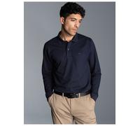 Poloshirt TRIGEMA "TRIGEMA Langarm Poloshirt mit Armbündchen", Herren, Gr. XXL, blau (navy), 100% Baumwolle, Basic, Langarm, Shirts (10785248-XXL) navy