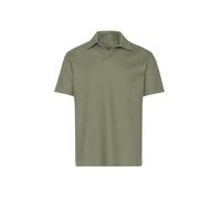 Poloshirt TRIGEMA "TRIGEMA Oversized Poloshirt ohne Knopfleiste in Waffeloptik", Damen, Gr. M, salbei, Piqué, 100% Baumwolle, Basic, V-Ausschnitt, Shirts (22759346-M) salbei