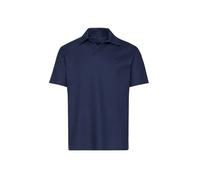 Poloshirt TRIGEMA "TRIGEMA Oversized Poloshirt ohne Knopfleiste in Waffeloptik", Damen, Gr. XXL, blau (navy), Piqué, 100% Baumwolle, Basic, V-Ausschnitt, Shirts (15066312-XXL) navy