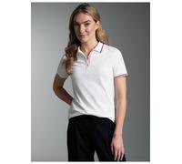 Poloshirt TRIGEMA "TRIGEMA Polo Shirt in Kontrastfarbigen Akzenten", Damen, Gr. XXL, weiß, Piqué, 100% Baumwolle, Basic, ohne Ausschnitt, Shirts (60073513-XXL) weiß