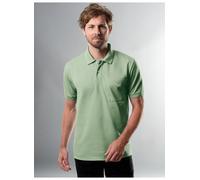 Poloshirt TRIGEMA "TRIGEMA Polohemd mit Brusttasche", Herren, Gr. L, grün (grün tea), Piqué, 100% Baumwolle, Basic, normal, ohne Ausschnitt, Shirts (95912960-L) grün tea