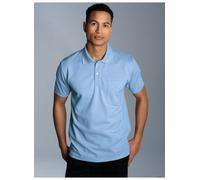 Poloshirt TRIGEMA "TRIGEMA Polohemd mit Brusttasche", Herren, Gr. XL, blau (horizont), 100% Baumwolle, Basic, Shirts Poloshirt (55432930-XL)