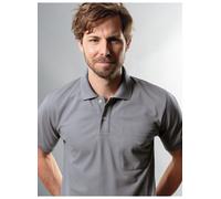 Poloshirt TRIGEMA "TRIGEMA Polohemd mit Brusttasche", Herren, Gr. XL, grau (cool, grau), 100% Baumwolle, Basic, Shirts (73837522-XL) cool, grau