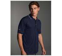 Poloshirt TRIGEMA "TRIGEMA Poloshirt aus atmungsaktivem COOLMAX-Material", Herren, Gr. L, blau (navy), Trikot, 100% Polyester (recycelt), Basic, ohne Ausschnitt, Shirts (49633122-L) navy