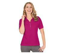 Poloshirt TRIGEMA "TRIGEMA Poloshirt aus Baumwolle mit Kristallsteinen", Damen, Gr. S, pink (magenta), 100% Baumwolle, Basic, Shirts (83480402-S) magenta