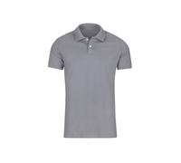 Poloshirt TRIGEMA "TRIGEMA Poloshirt aus elast. Piqué", Damen, Gr. L, grau (cool, grau), 94% Baumwolle, 6% Elastan, Basic, Kurzarm, Shirts (750600-L) cool, grau