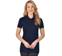 Poloshirt TRIGEMA "TRIGEMA Poloshirt aus elast. Piqué", Damen, Gr. XL, blau (navy), 94% Baumwolle, 6% Elasthan, Basic, Shirts (404431-XL) navy