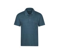 Poloshirt TRIGEMA "TRIGEMA Poloshirt aus Single-Jersey", Herren, Gr. 3XL, blau (jeans, melange), 100% Baumwolle, Basic, Shirts (40754111-XXXL) jeans, melange
