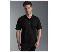 Poloshirt TRIGEMA "TRIGEMA Poloshirt aus Single-Jersey", Herren, Gr. M, schwarz, Single Jersey, 100% Baumwolle, Basic, lang, ohne Ausschnitt, Shirts (441528-M) schwarz