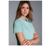 Poloshirt TRIGEMA "TRIGEMA Poloshirt", Damen, Gr. M, blau (gletscher), 100% Baumwolle, Basic, Shirts (23711109-M) gletscher