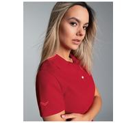 Poloshirt TRIGEMA "TRIGEMA Poloshirt", Damen, Gr. XL, braun (kirsch), Piqué, 100% Baumwolle, Basic, ohne Ausschnitt, Shirts (84641166-XL) kirsch