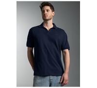 Poloshirt TRIGEMA "TRIGEMA Poloshirt DELUXE ohne Knopfleiste", Herren, Gr. XXL, blau (navy), Single Jersey, 100% Baumwolle, Basic, ohne Ausschnitt, Shirts (52408004-XXL) navy