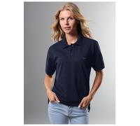 Poloshirt TRIGEMA "TRIGEMA Poloshirt DELUXE Piqué", Damen, Gr. XXL, blau (navy), Piqué, 100% Baumwolle, Basic, lang, ohne Ausschnitt, Shirts (397542-XXL) navy