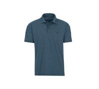 Poloshirt TRIGEMA "TRIGEMA Poloshirt DELUXE Piqué", Herren, Gr. L, blau (jeans, melange), Piqué, 100% Baumwolle, Basic, lang, ohne Ausschnitt, Shirts (16475751-L) jeans, melange