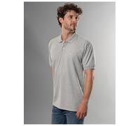 Poloshirt TRIGEMA "TRIGEMA Poloshirt DELUXE Piqué", Herren, Gr. M, grau (grau, melange), 100% Baumwolle, Basic, Shirts (60230014-M) grau, melange